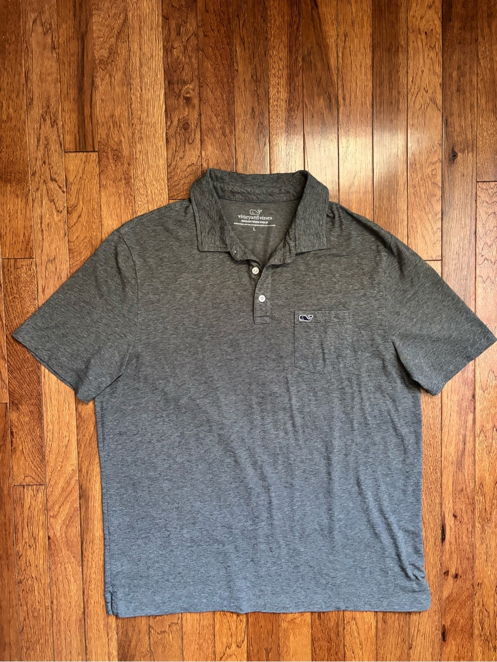 Vineyard Vines Men's black/white stripe Polo Shirt size L